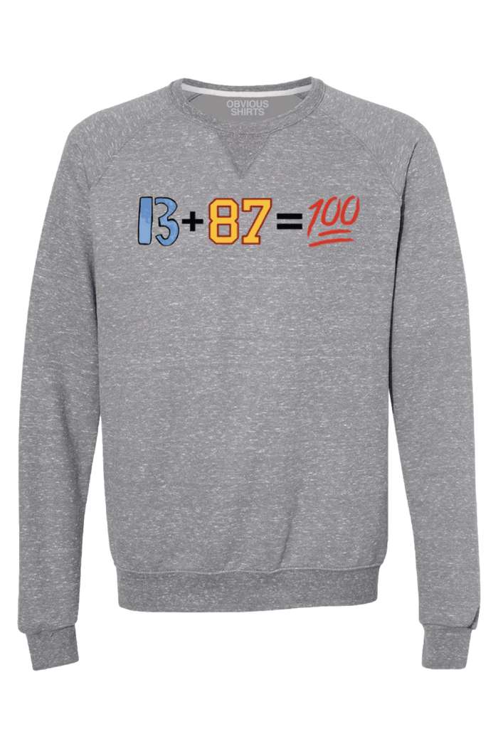 13+87=100 (CREW SWEATSHIRT) - OBVIOUS SHIRTS