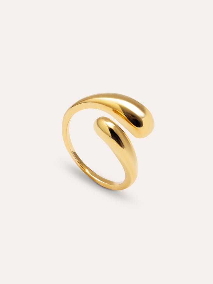 Anillo Abbraccio Acero Baño Oro