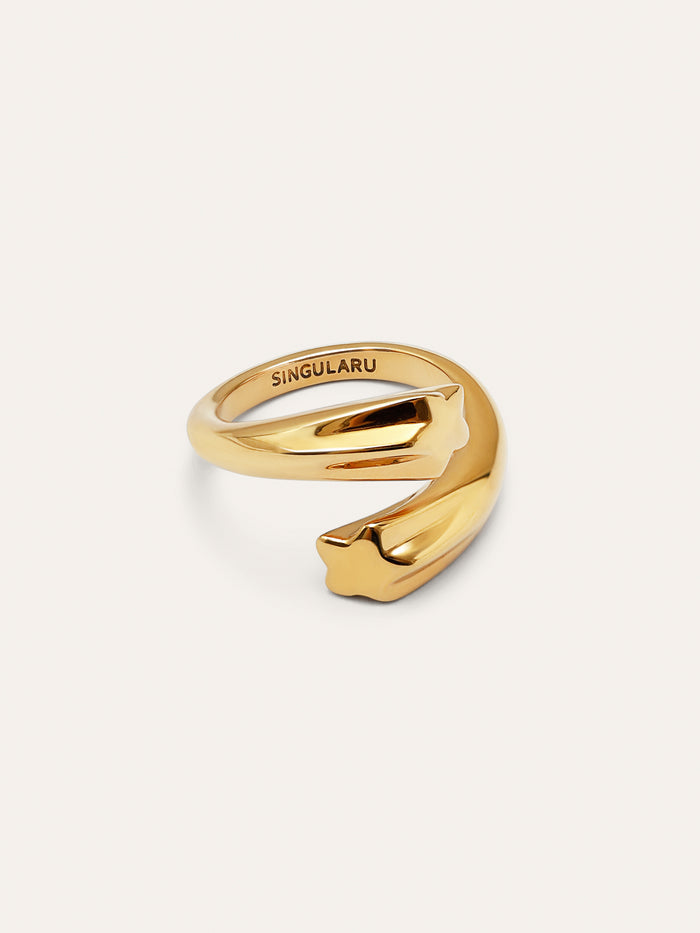 Anillo Abbraccio Stars Acero Baño Oro