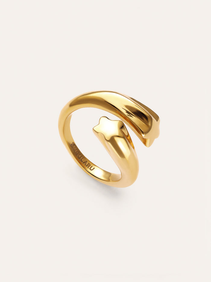 Anillo Abbraccio Stars Acero Baño Oro
