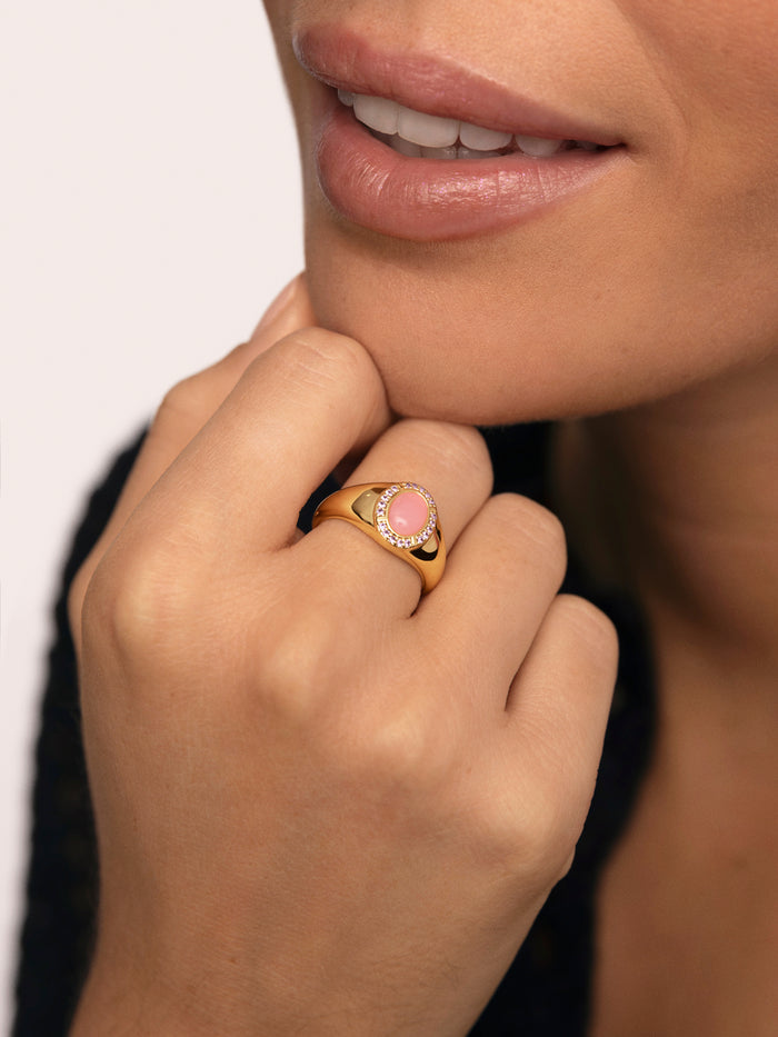 Anillo Amanda Rosa Baño Oro