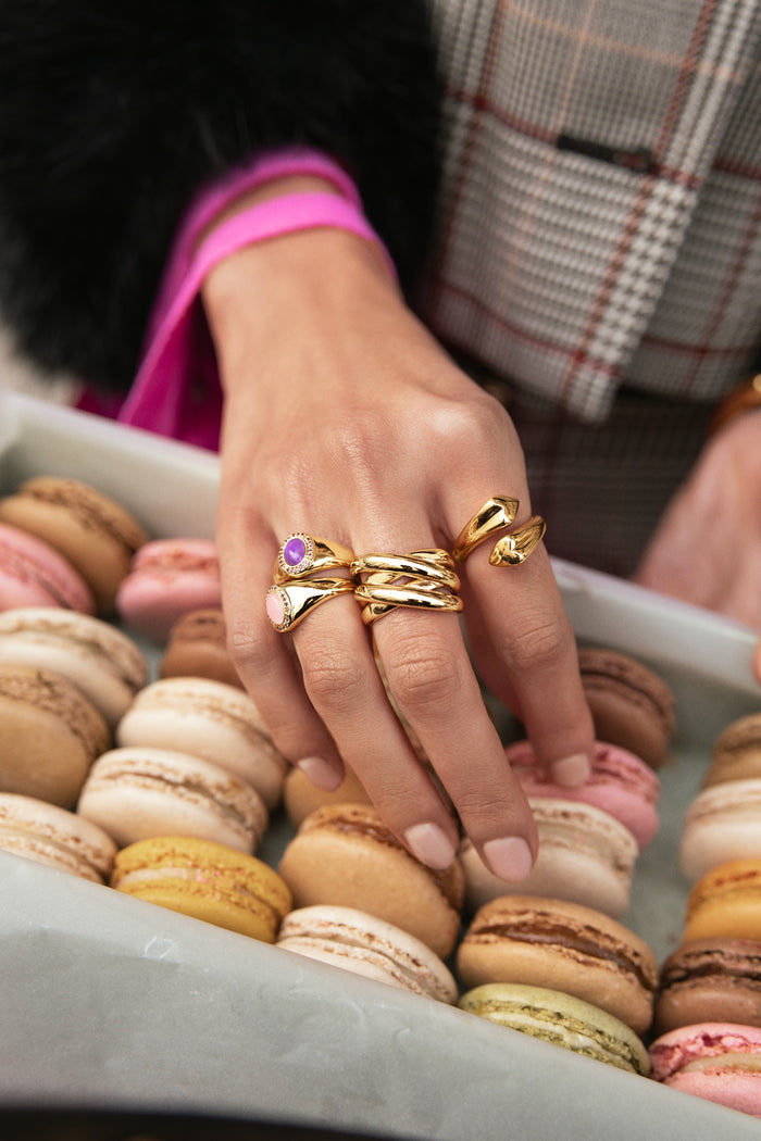 Anillo Amanda Rosa Baño Oro