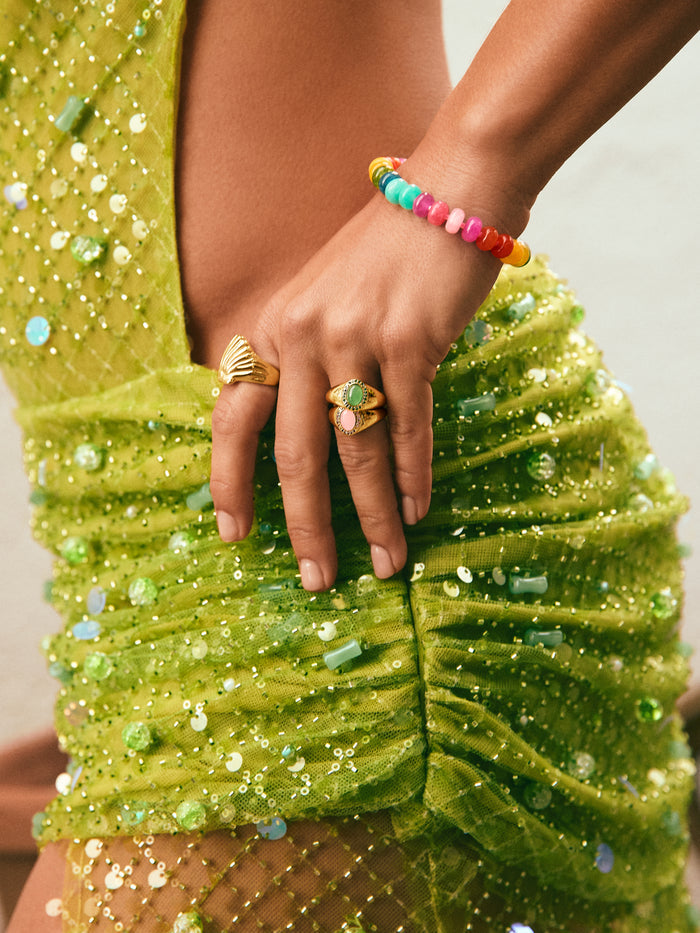 Anillo Amanda Rosa Baño Oro