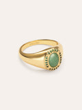 Anillo Amanda Verde Baño Oro