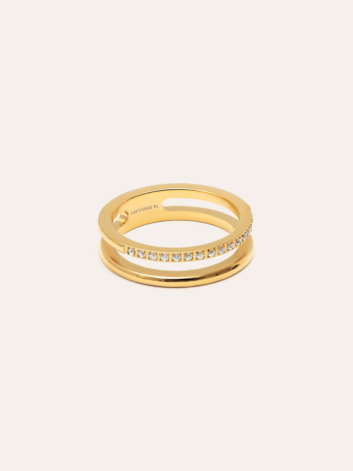 Anillo Bibiana Acero Baño Oro