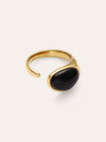 Anillo Black Catalina Acero Baño Oro
