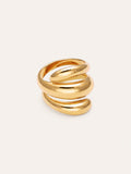 Anillo Bucle Acero Baño Oro