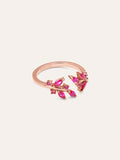 Anillo Buganvilla Raspberry Baño Oro Rosa