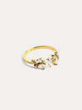 Anillo Buganvilla White Baño Oro