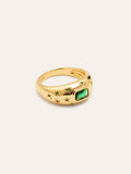 Anillo Charlotte Esmeralda Baño Oro