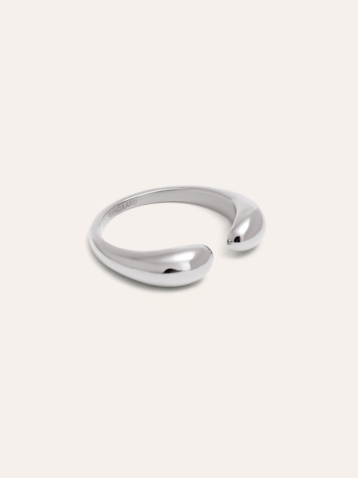 Anillo Doble Gota Acero