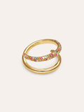 Anillo Doble Scarlett Dance Baño Oro