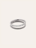 Anillo Doble Tressia Spark Acero