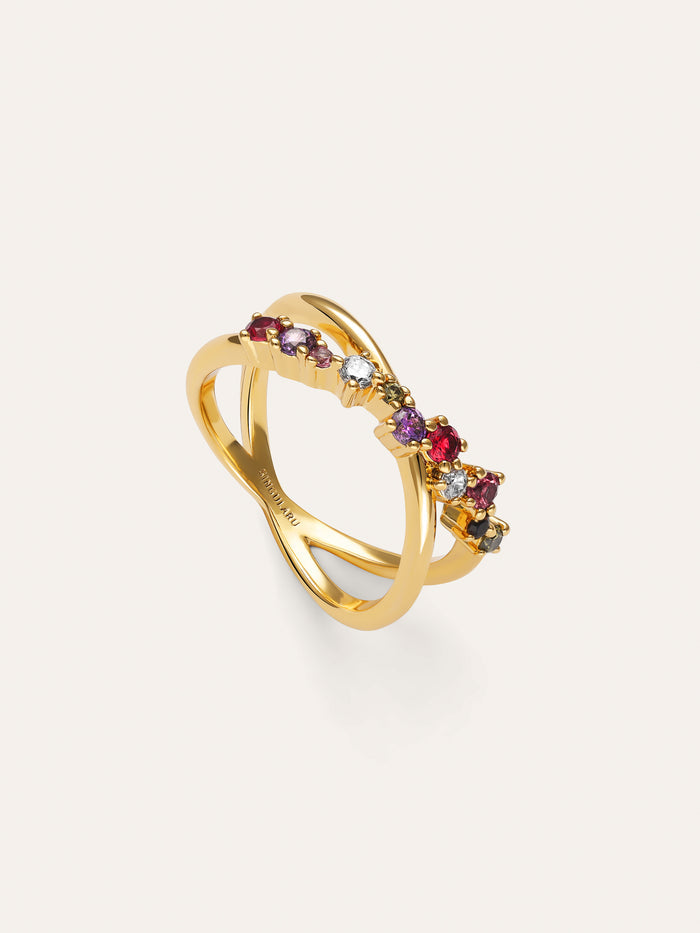 Anillo Estelar Cross Baño Oro