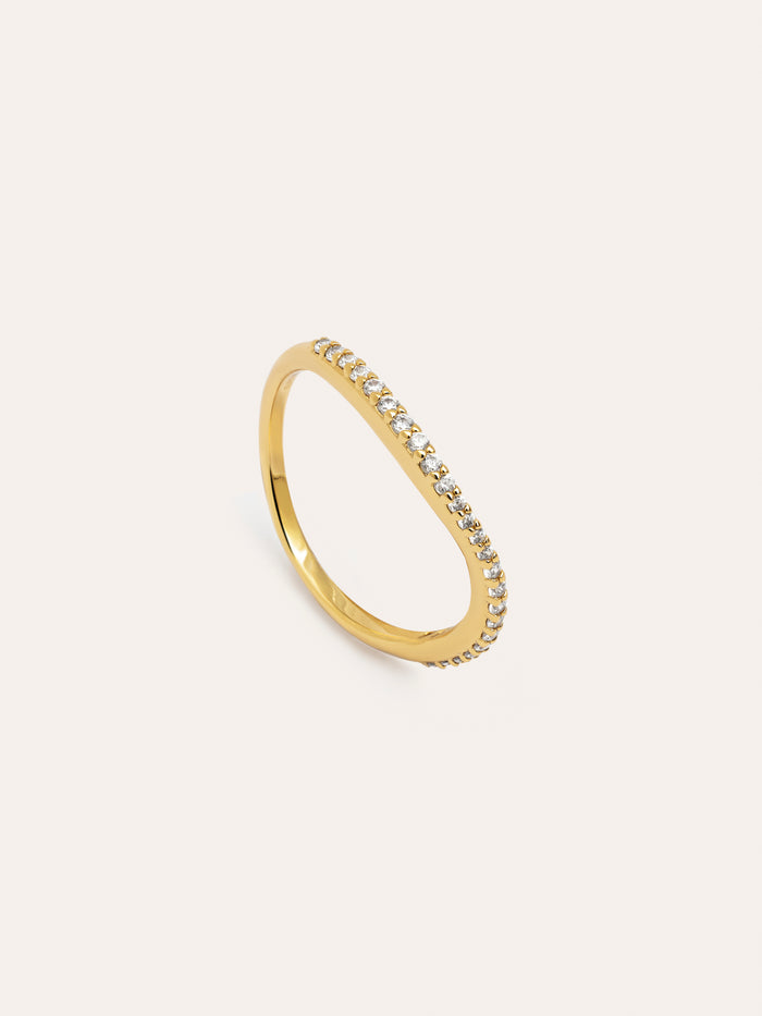 Anillo Fino Scarlett Blanco Baño Oro
