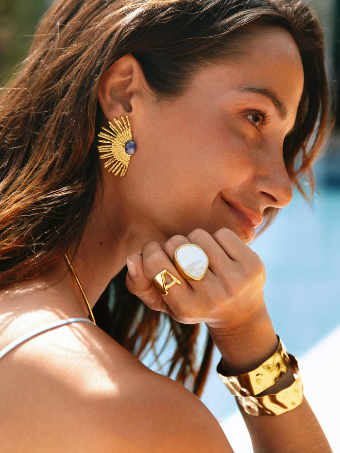 Anillo Ibiza Acero Baño Oro