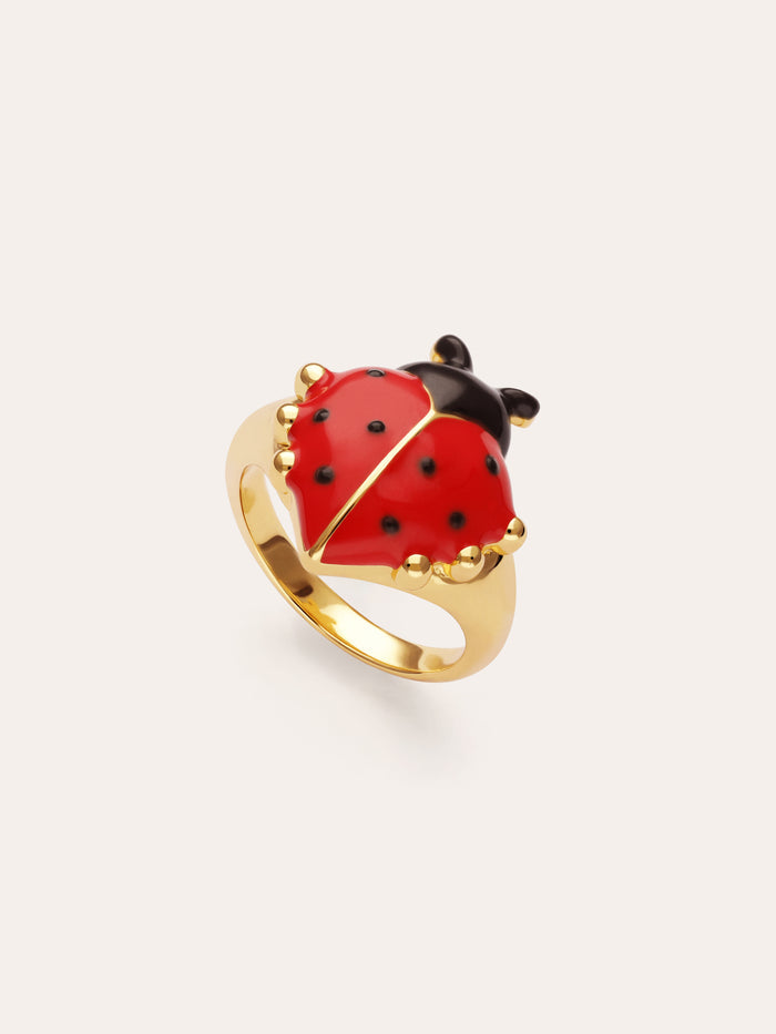 Anillo Mariquita Baño Oro
