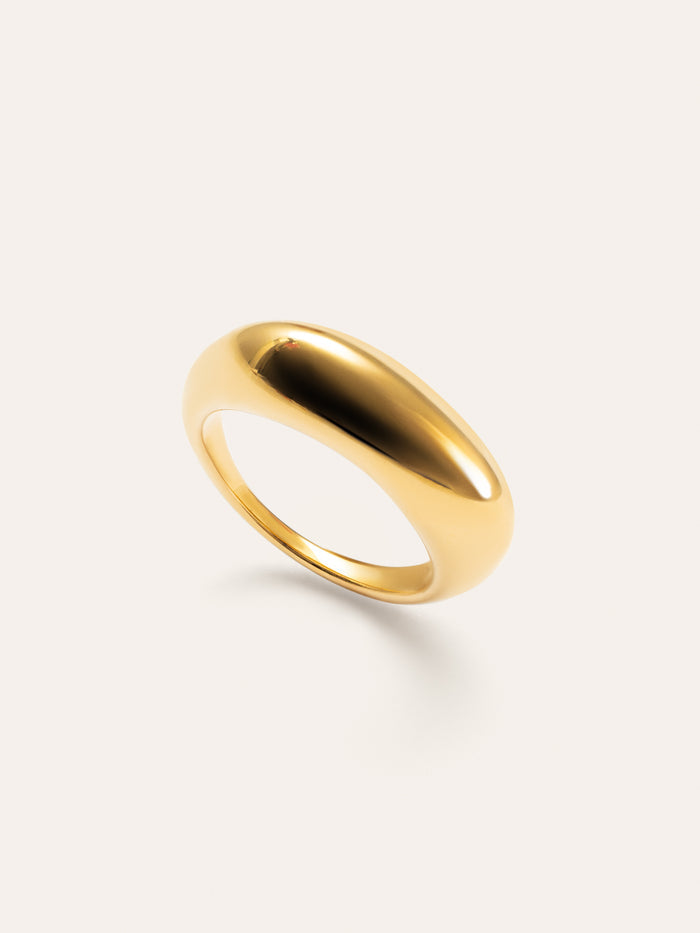 Anillo Maxi Mariana Acero Baño Oro