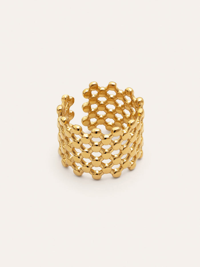 Anillo Mini Bomb Acero Baño Oro