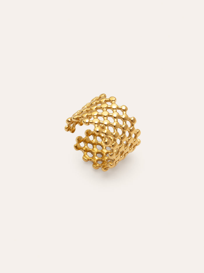 Anillo Mini Bomb Acero Baño Oro