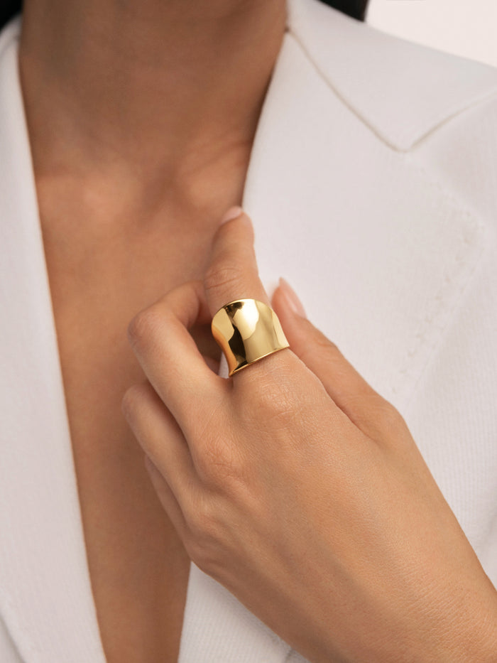 Anillo Odisea Acero Baño Oro