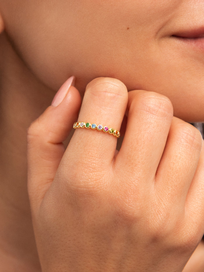 Anillo Orbit Baño Oro