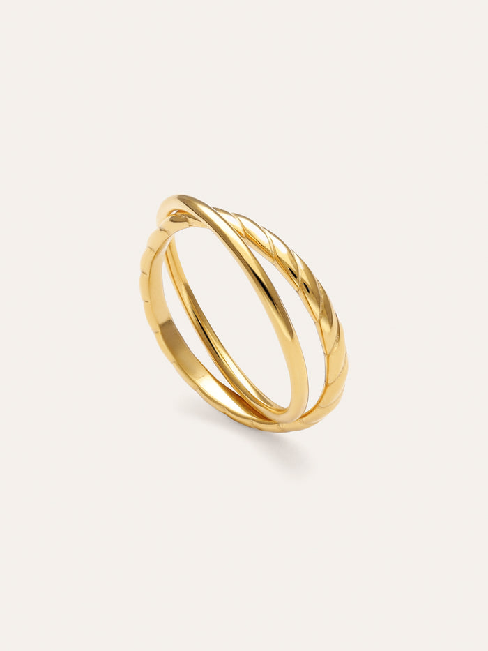 Anillo Story Acero Baño Oro