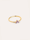 Anillo Trebol Lavande Baño Oro