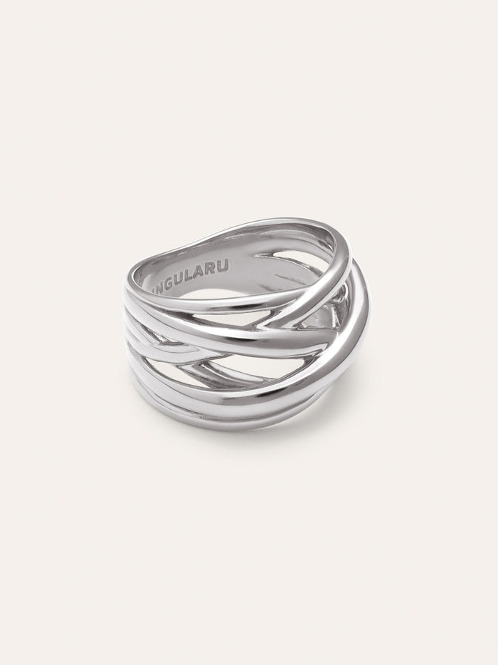 Anillo Triple Cross Acero