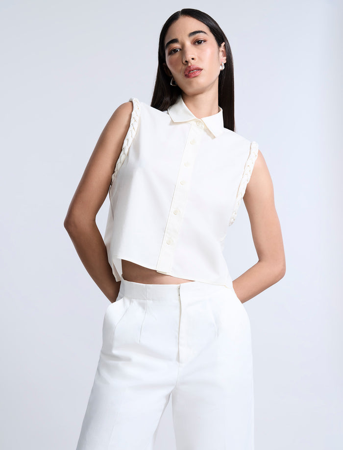 Braided Button Down Shirt