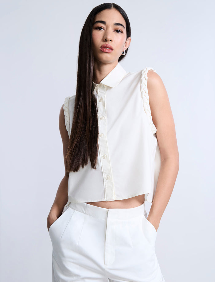Braided Button Down Shirt