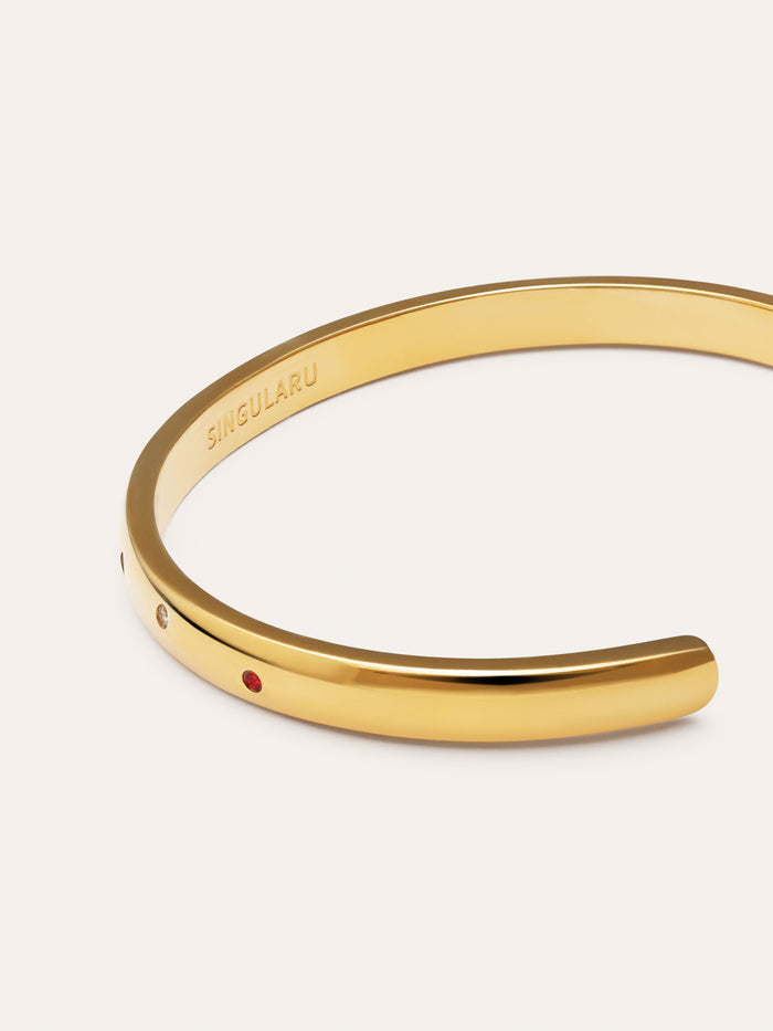 Brazalete Curve Rainbow Acero Baño Oro