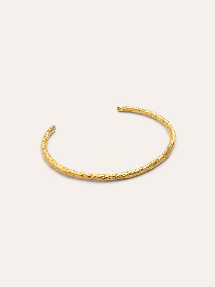 Brazalete Organic River Acero Baño Oro