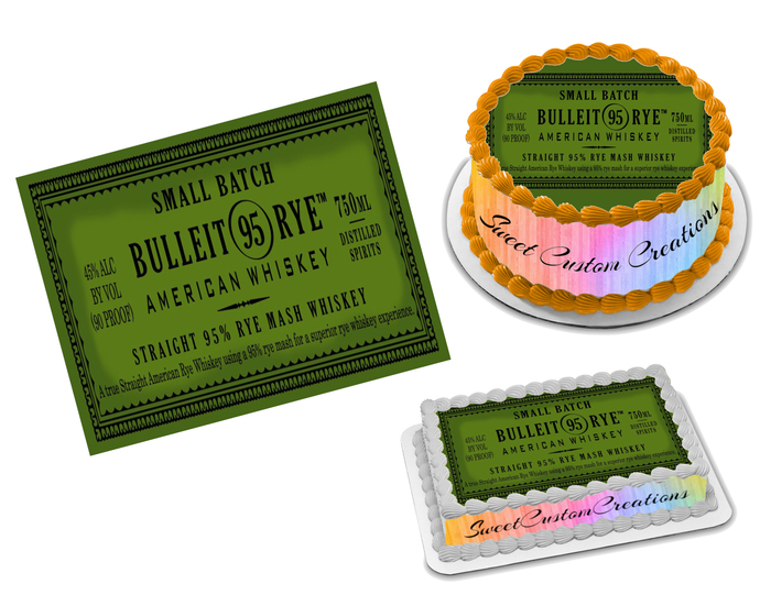 Bulleit Rye Edible Image Frosting Sheet #5 Topper (70+ sizes)