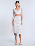 Button Front Cargo Skirt