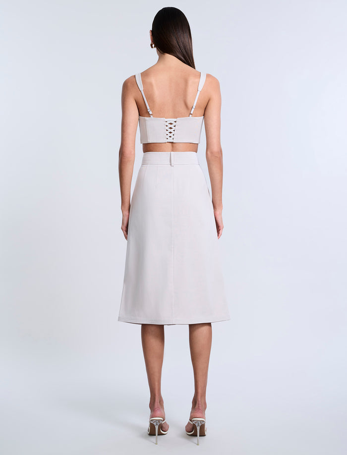 Button Front Cargo Skirt