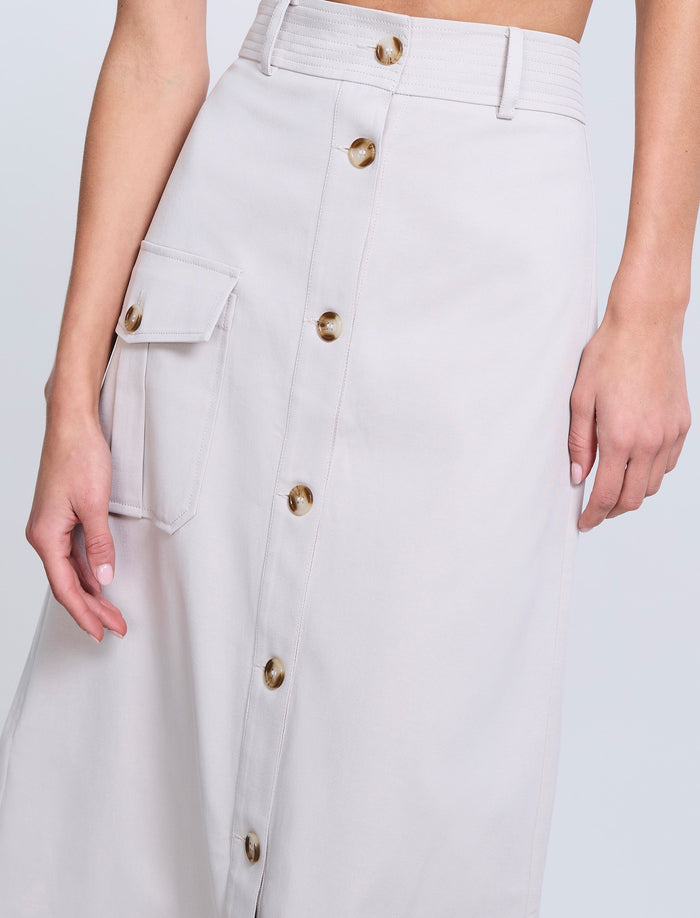 Button Front Cargo Skirt