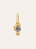 Charm Caballito de Mar Azul Baño Oro