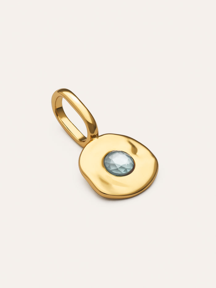 Charm Mini Birthstone Plata Baño Oro