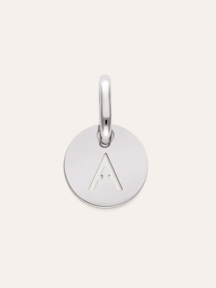 Charm Mini Medallion Letter Acero