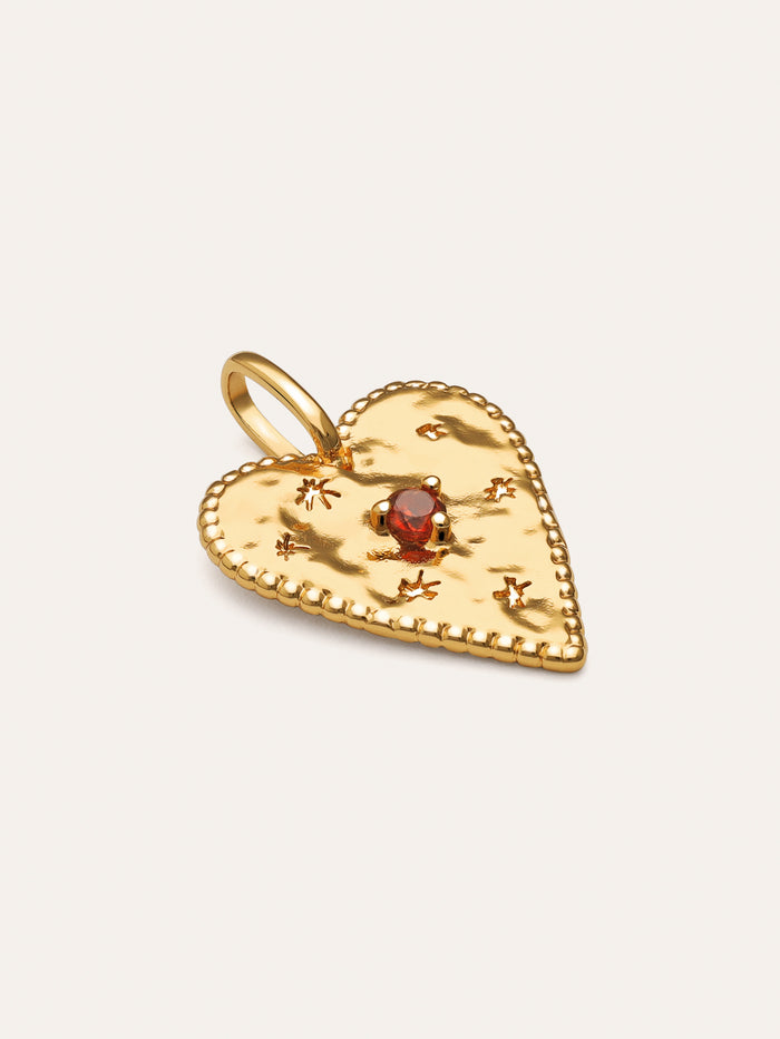 Charm Raw Heart Baño Oro