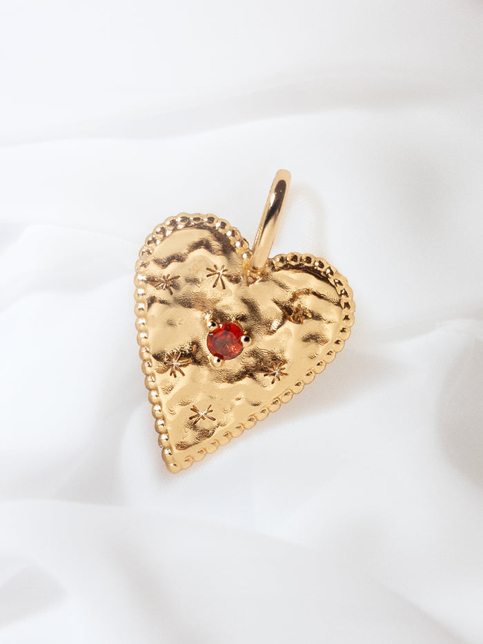 Charm Raw Heart Baño Oro