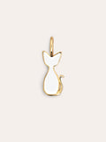 Charm Salem Gato Enamel White Baño Oro