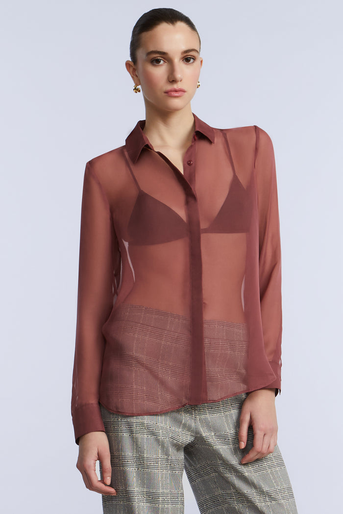 Chiffon Button Down