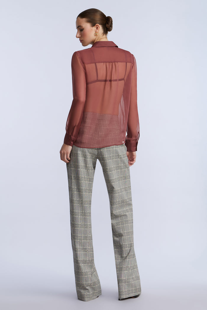 Chiffon Button Down
