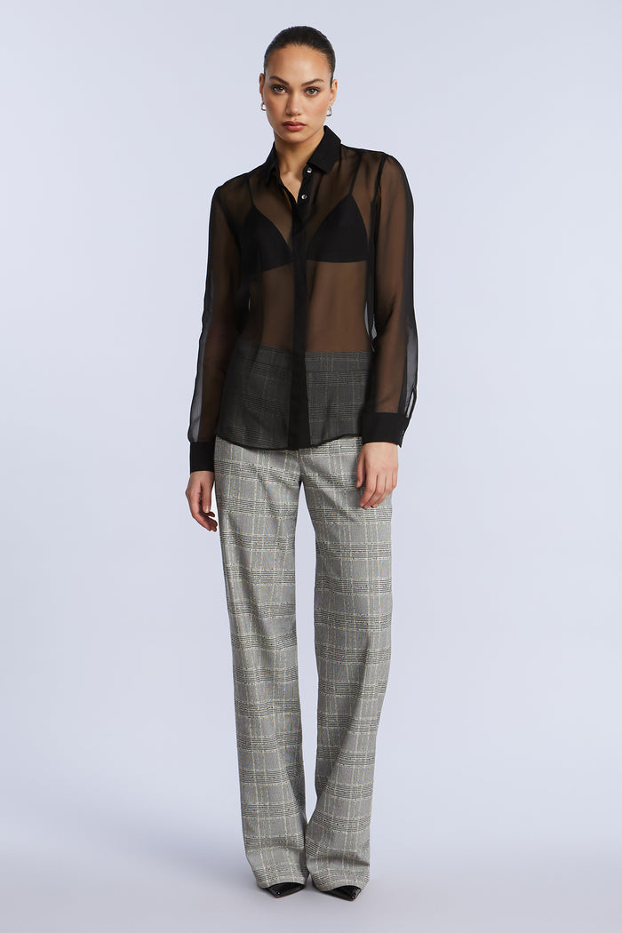 Chiffon Button Down