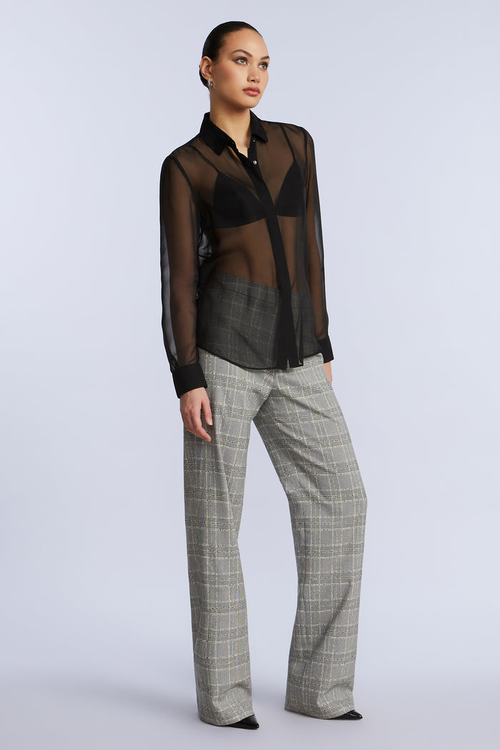 Chiffon Button Down
