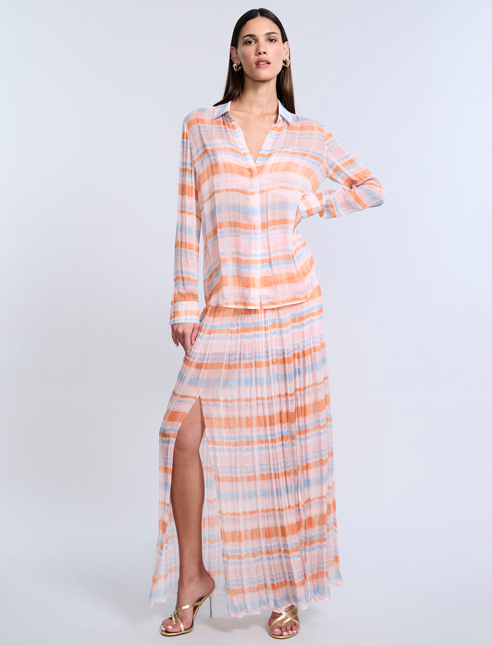 Chiffon Plaid Blouse