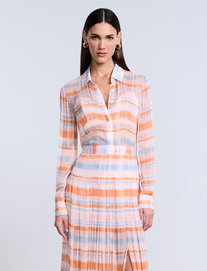 Chiffon Plaid Blouse