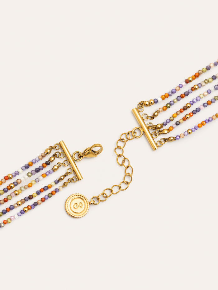 Choker Crystals Cleopatra Acero Baño Oro